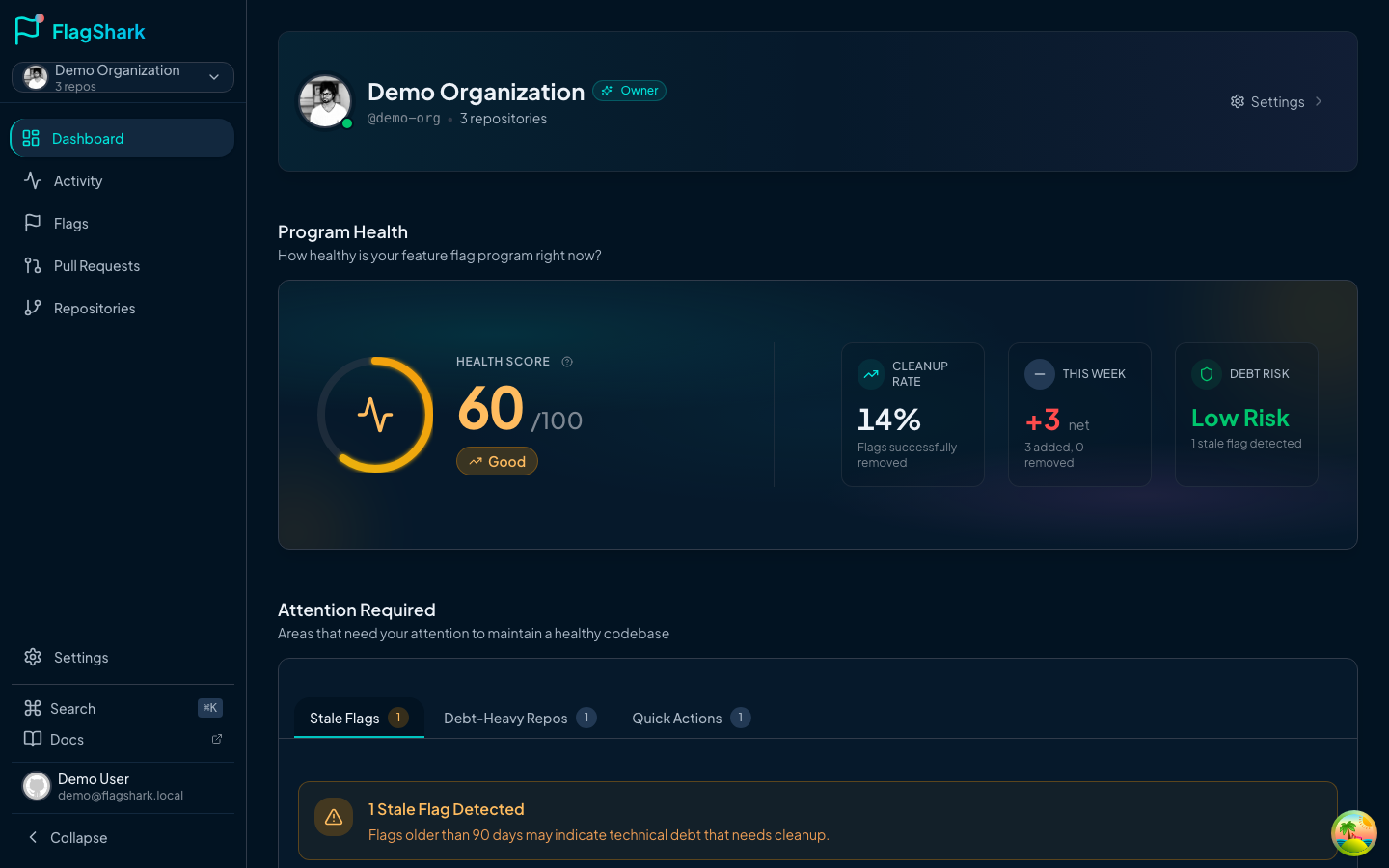 Health score with progress ring